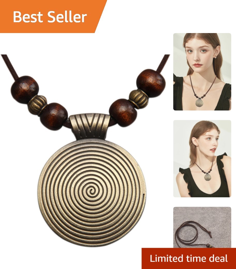 Unique Handmade Vintage Necklace with Suede Leather – Fashion Statement Jewelry