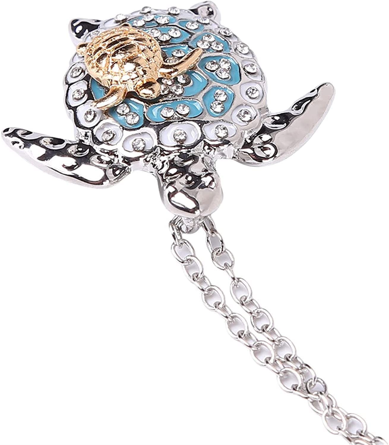 U-M Silver Created Blue Opal Chain Length: 53.5cm, Pendant: 2.5cm x 3cm,