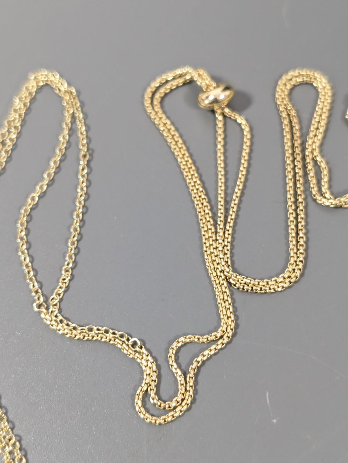 Gold Tone Clear Glass Faceted Rhinestone Solitaire Adjustable Chain Neckalce 36″
