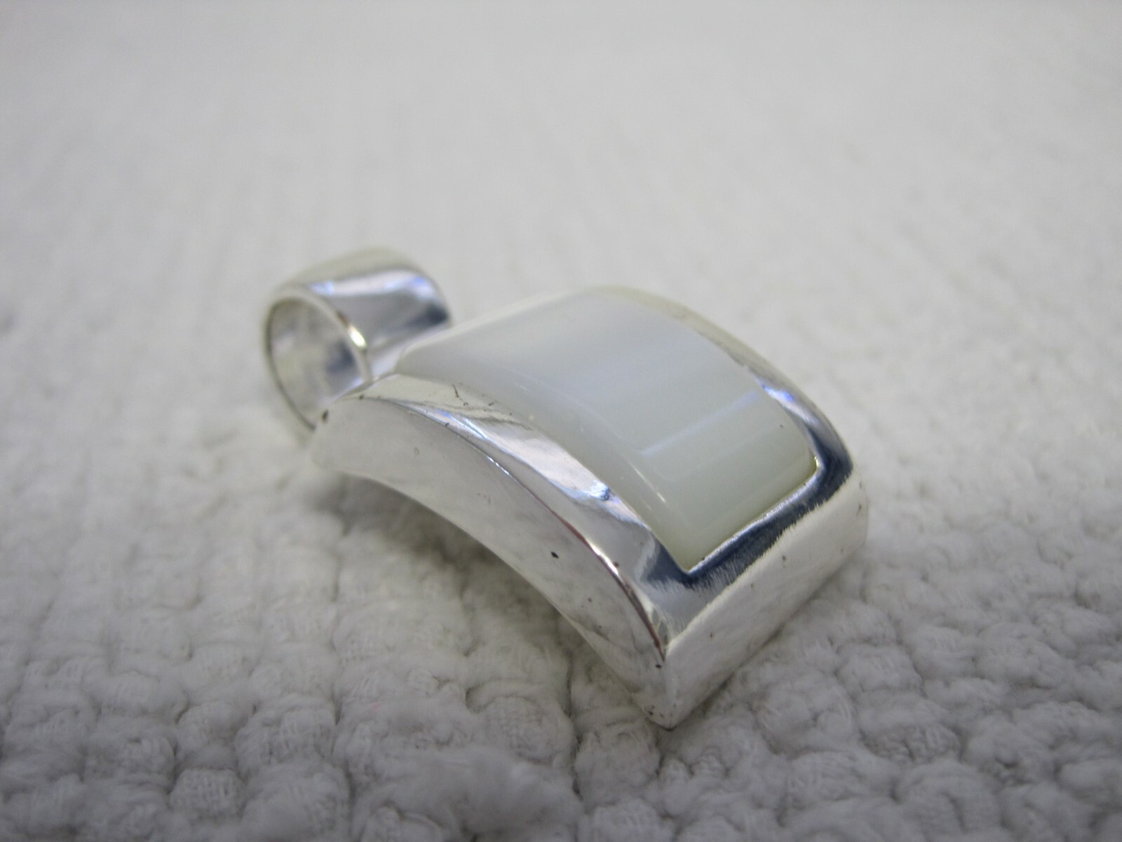 Roman Brand White Stone on Silver Tone Pendant-No Chain FAST SHIPPING!!