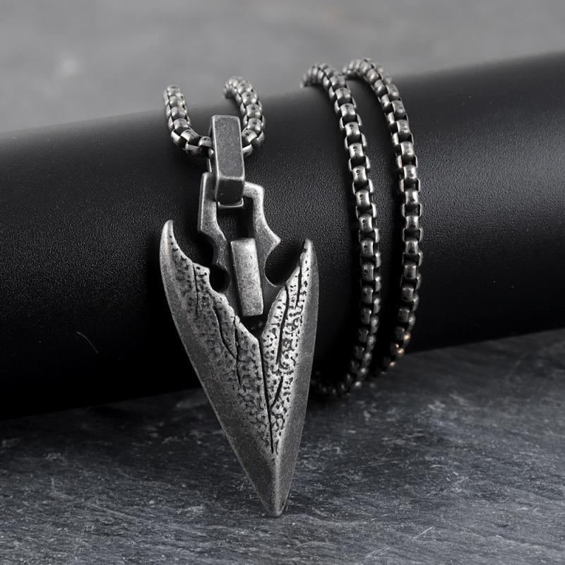 Men’s Fashion Jewelry Silver Celtic Viking Spear Head Pendant Necklace 101