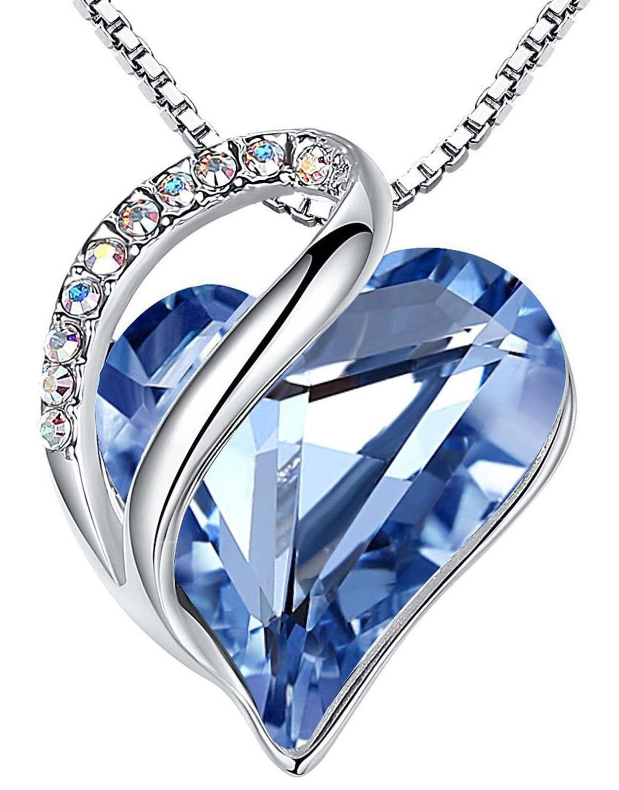 Leafael Gift Necklaces for Women, Infinity Birthstone Heart Pendant, Light Sa…