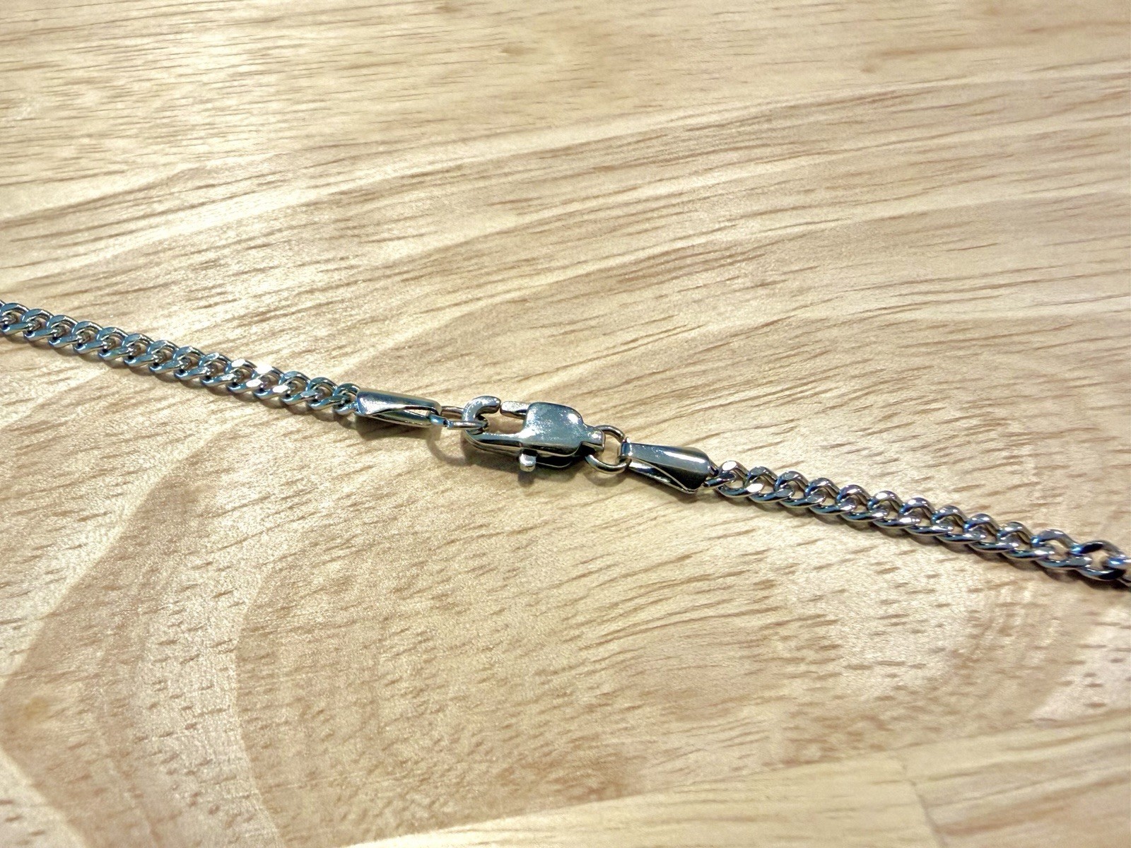 Silver Plated Stainless Steel Cuban Link Curb Chain Necklace 3mm W 20” L
