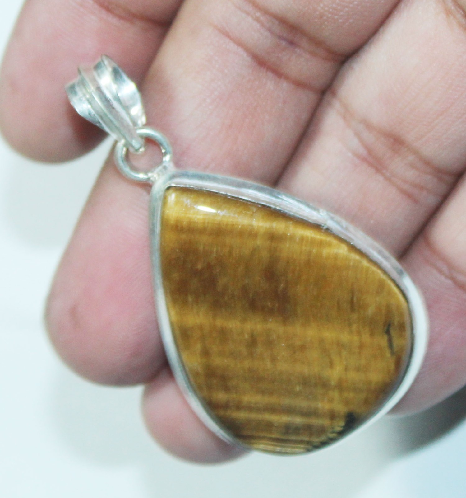 Tiger Eye Pear Shape Handmade Gemstone Pendant Jewelry Pendant Size 1.5 Inches