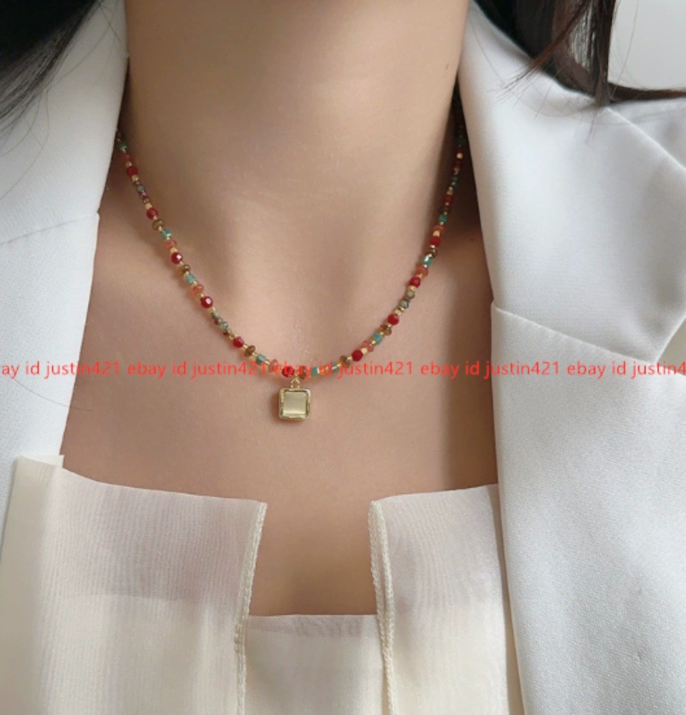 New Natural Crystal Cat Eye Stone Pendant Premium Exquisite Necklace 39+5cm