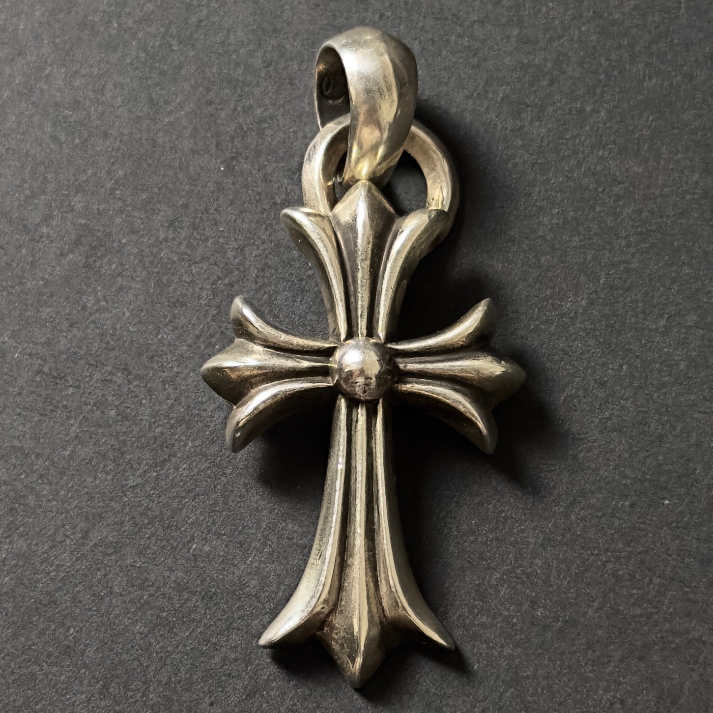 Authentic Chrome Hearts Small Cross With Bale Pendant 925 Sterling Silver