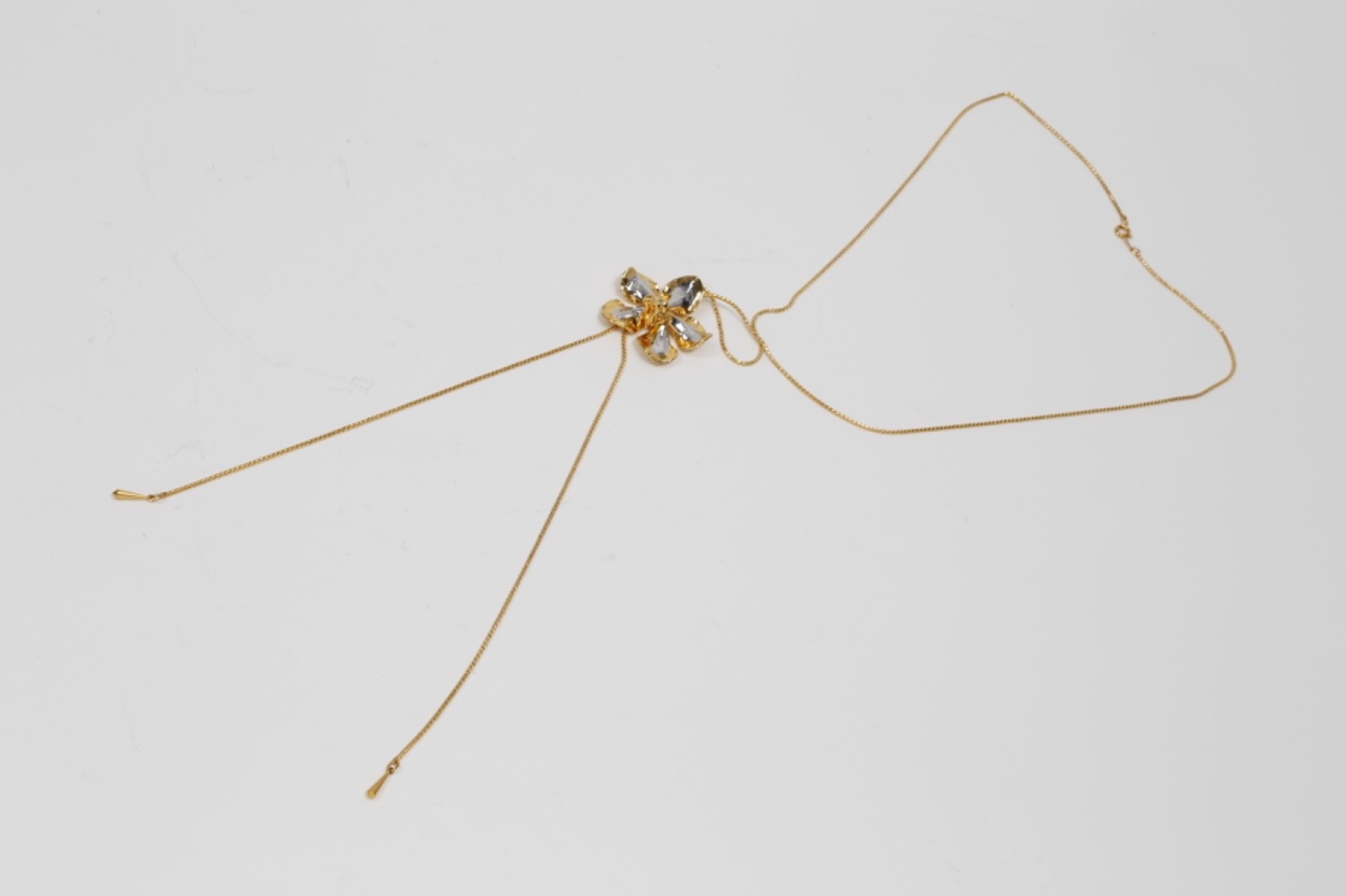 RISIS 24K Gold Palladium Plated Natural Orchid Slider Lariat Bolo Necklace Box