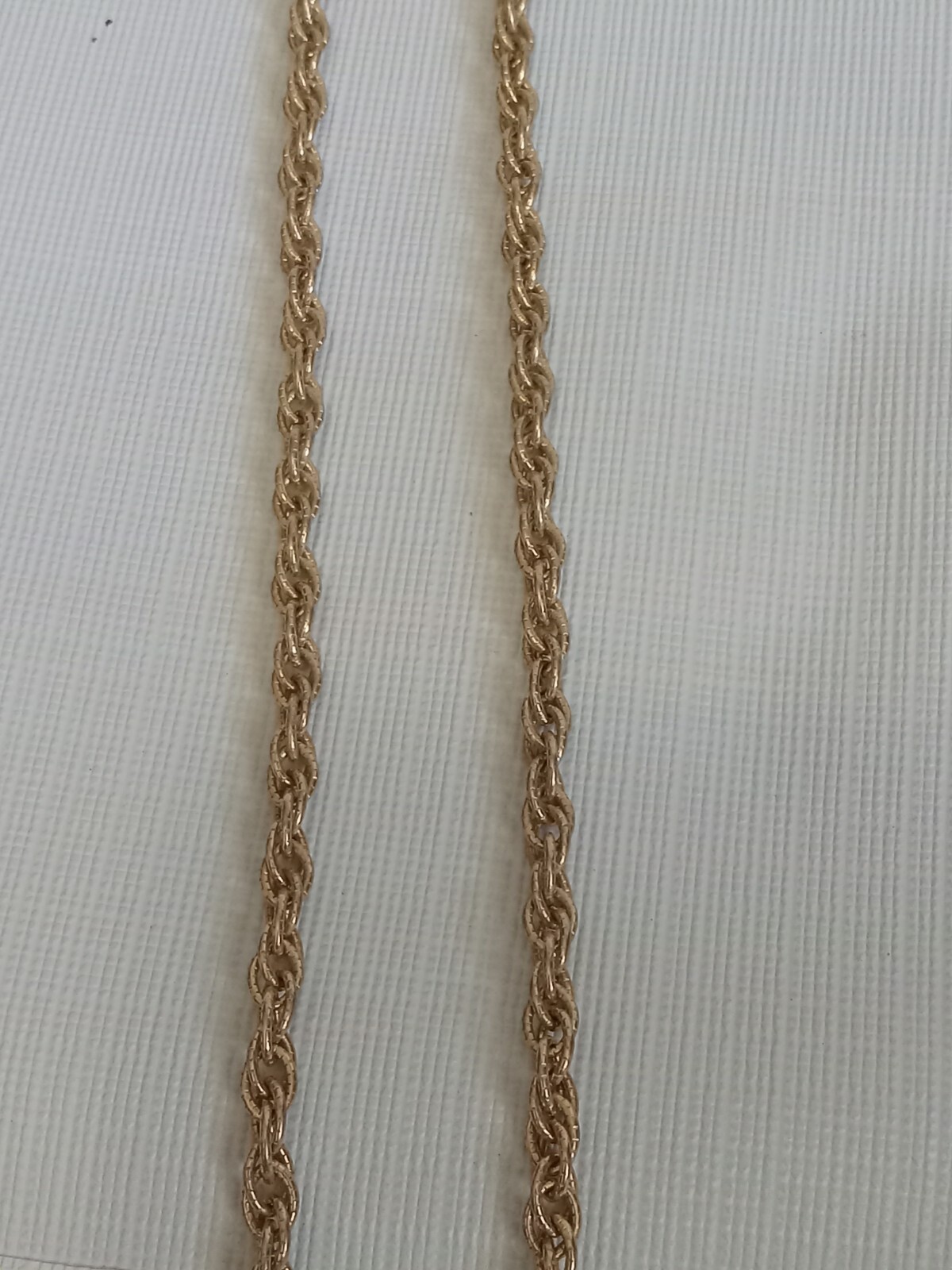 Metal and Plastic Faux Pearl Beaded Gold Toned Long Length Rope Chain Necklace