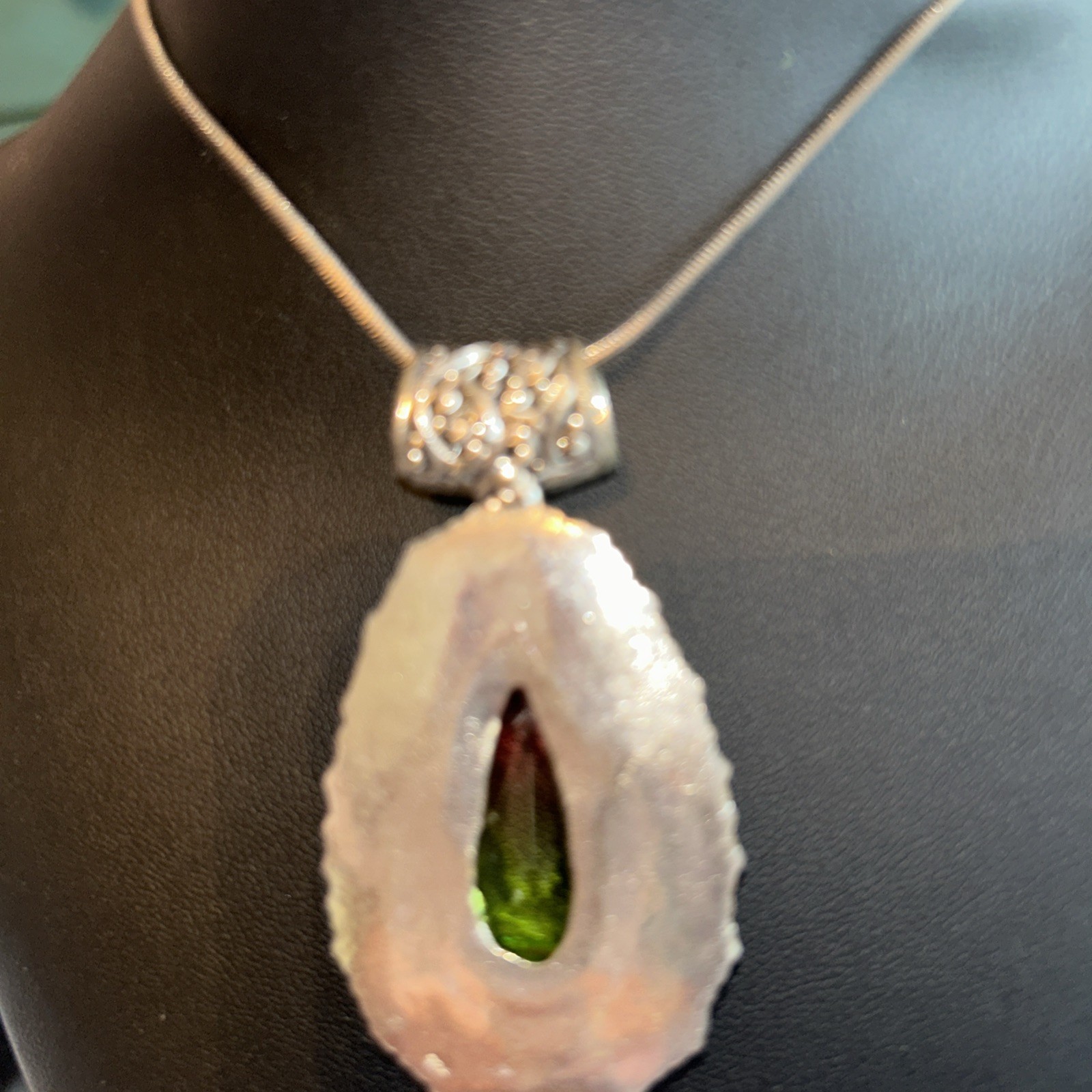 Statement Necklace In Multi Colored Stone