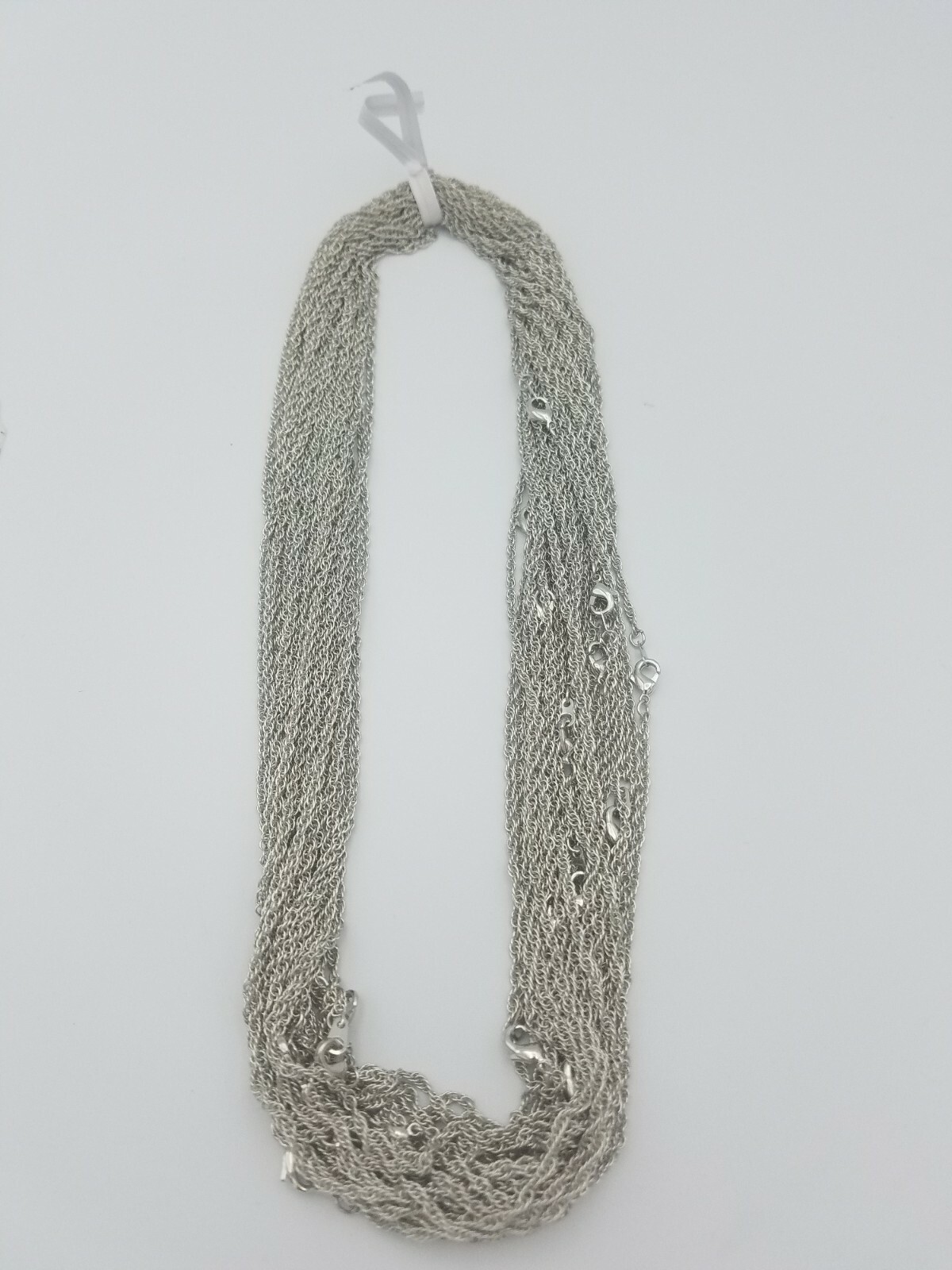 WHOLESALE LOT OF 5 PIECES OF 14 KT WHITE GOLD PLATED 18 INCH ROPE NECKLACES