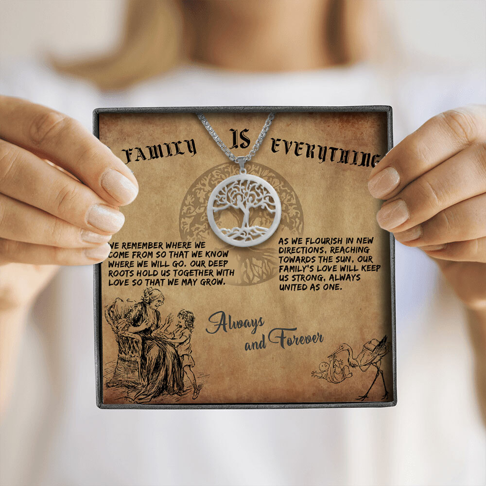 Family Tree of Life Pendant Necklace Jewelry, Women Clavicle Chain Gift, unisex