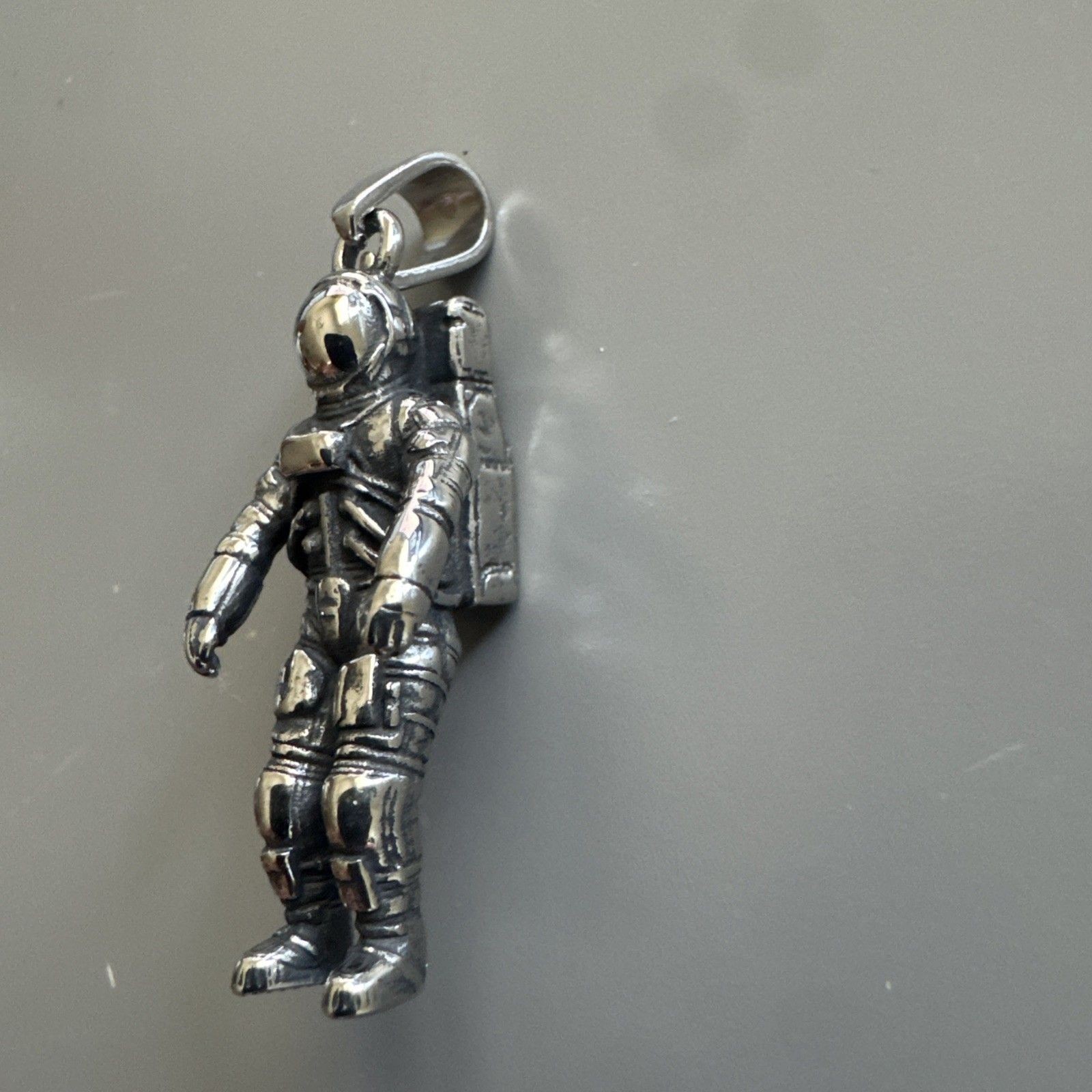 Astronaut Stainless Steel Pendant 24 Inch Chain Space Meteor Trendy Gift Galazy