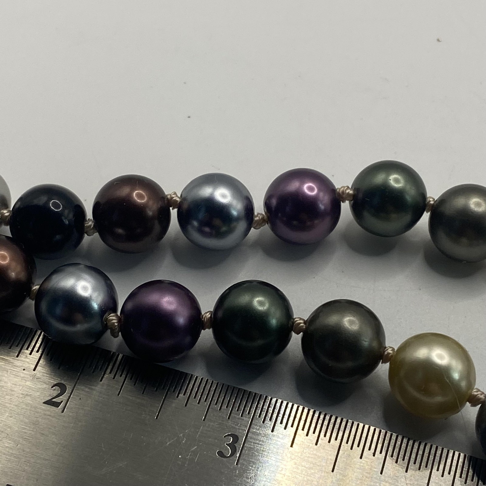 Multicolor Faux Pearl Beaded Womens Necklace Silver Tone Lobster Clasp 24 In