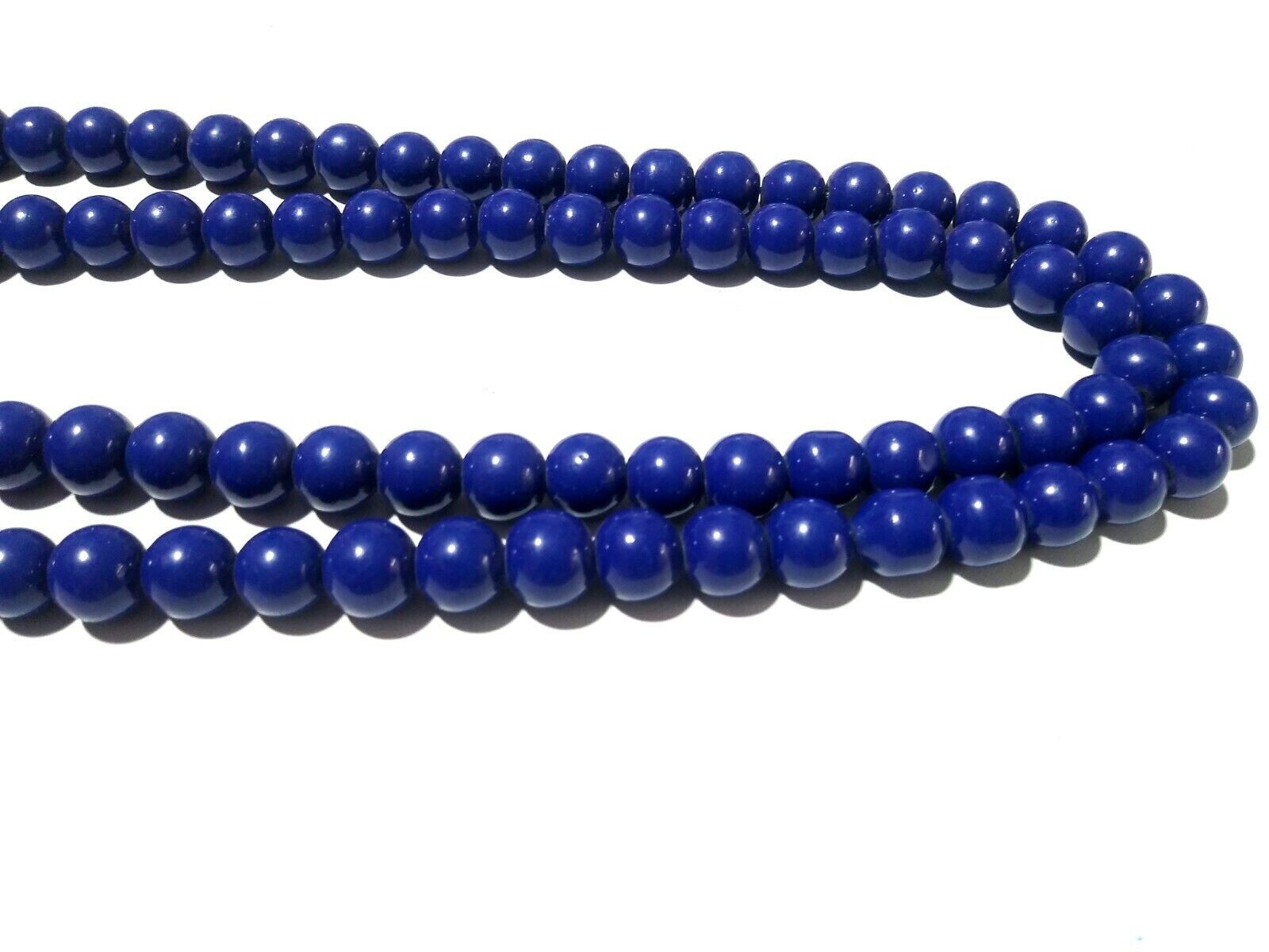 Lapis Round Ball 10mm Smooth Gemstone Beads 40″Inch 1 Necklace