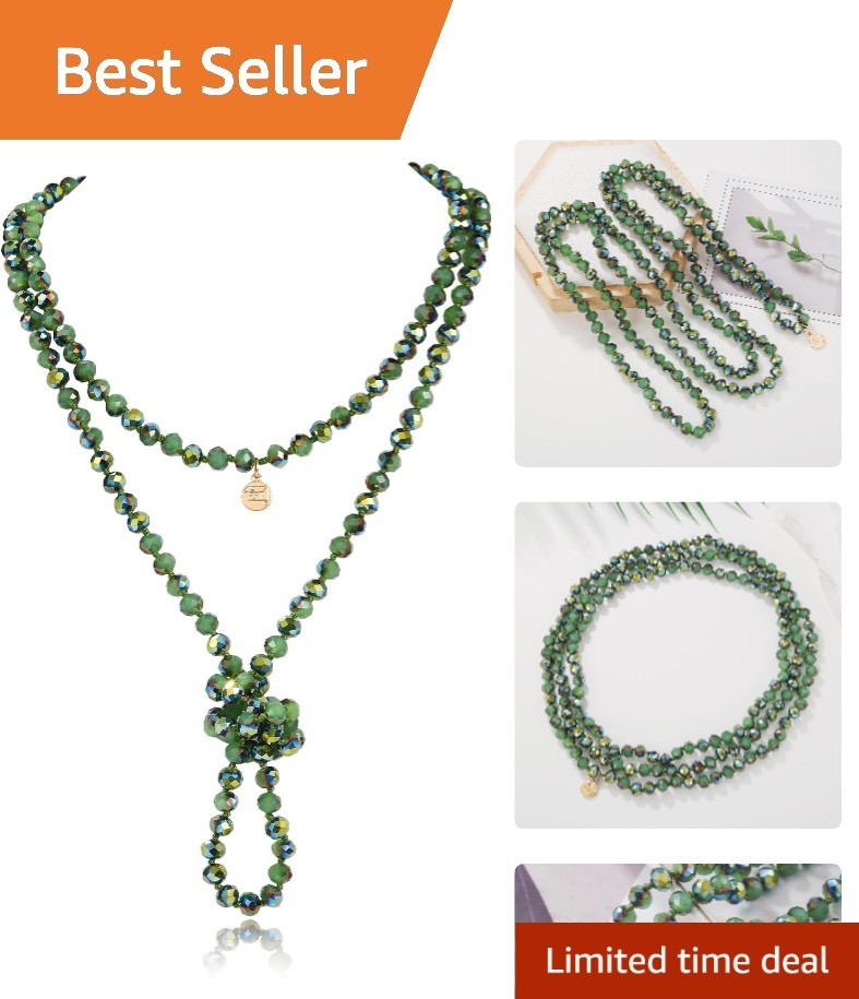 Aspen Green Beaded Necklace – 60” Versatile Jewelry for Modern Women