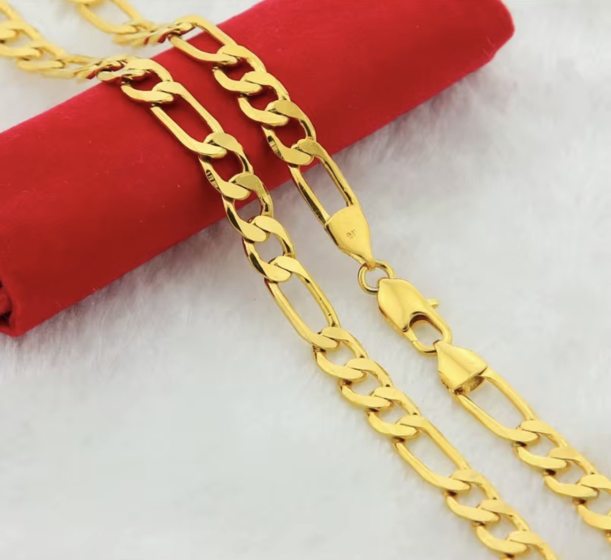 30 inch Gold Plated Stainless Steel Chain 7-8mm Wide Necklace