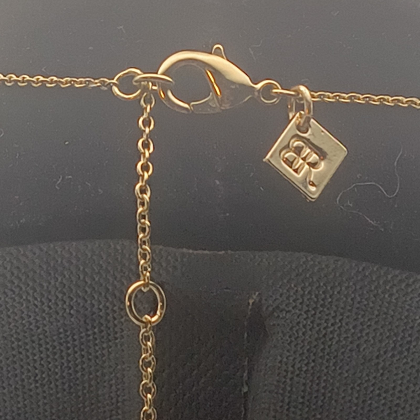 Banana Republic Gold Tone Cable Chain Lariat Y-Drop Necklace Crystal Adj.