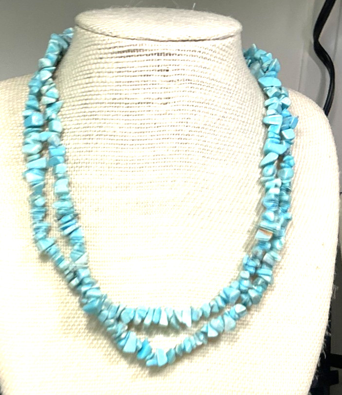 Fashion Necklace amazonite Stone Chips Strand Lot 104A