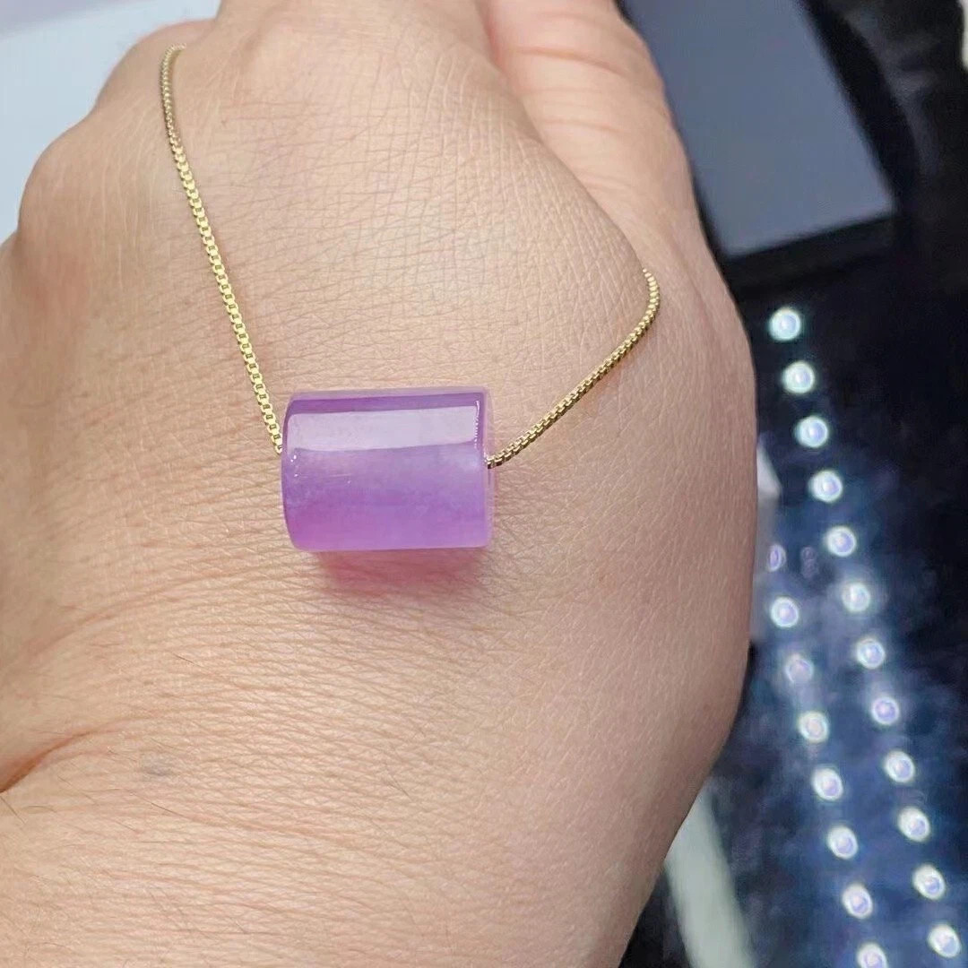 Natural Ice purple Jade jadeite Beads Lucky Amulet Pendant&Necklace jewelry 转运珠