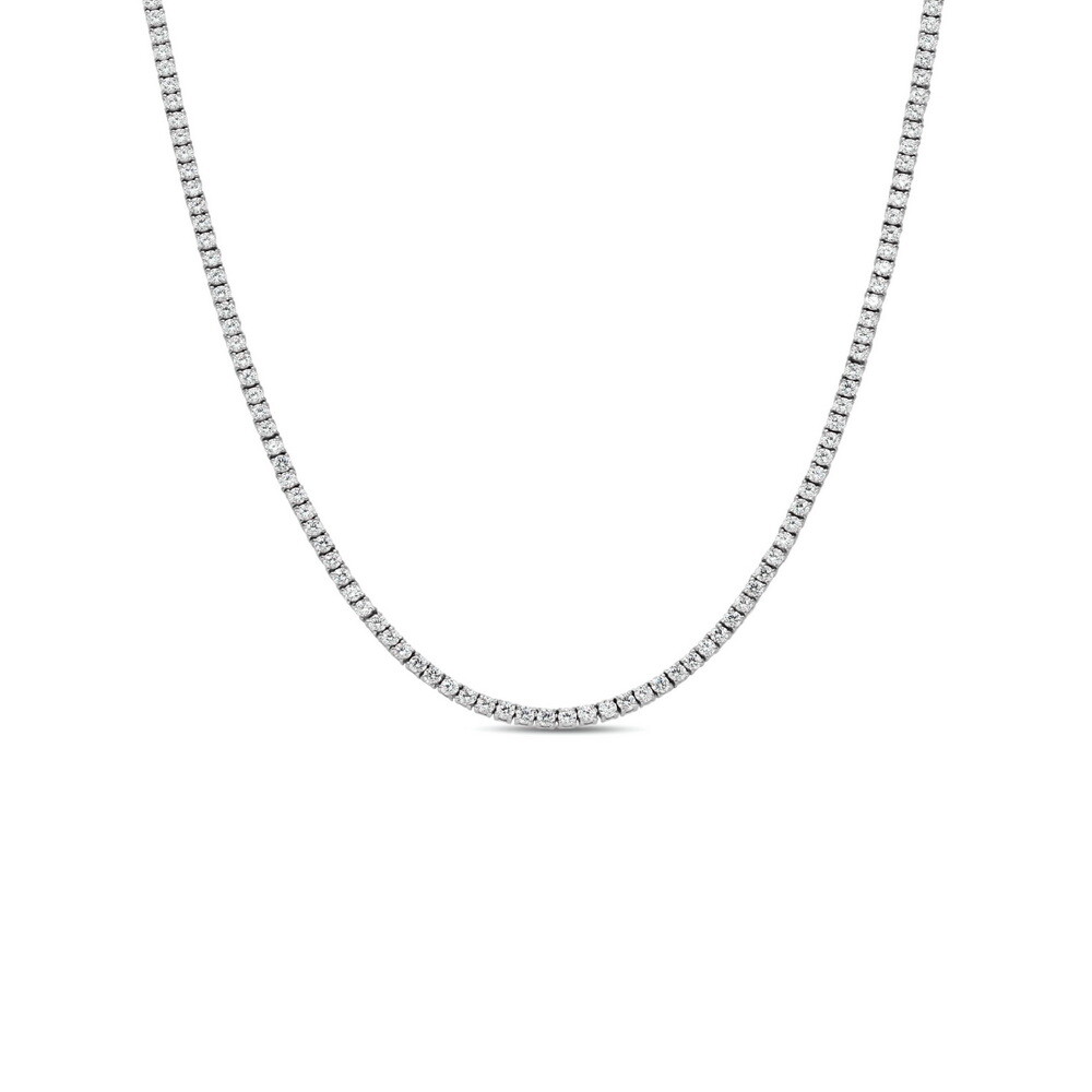 34 inches ANTI-TARNISH Stainless Steel with Cubic Zirconia Tennis Necklace