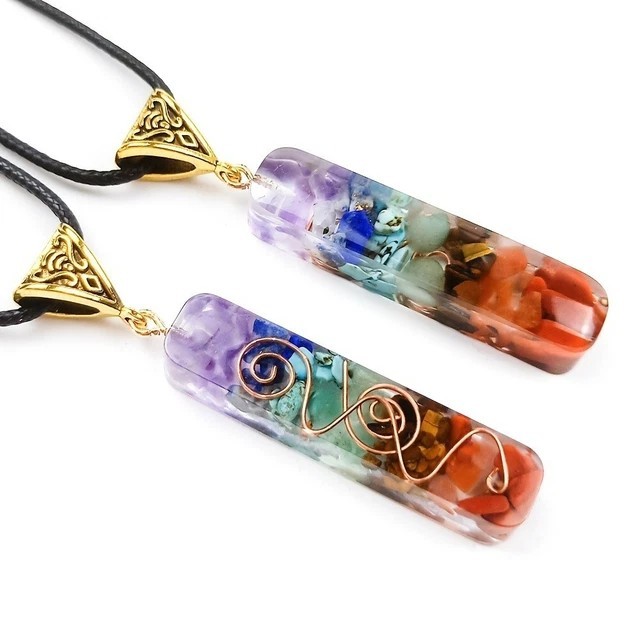 7 Chakra Orgone Pendant Energy Healing EMF Protection Pendant Unisex Necklace