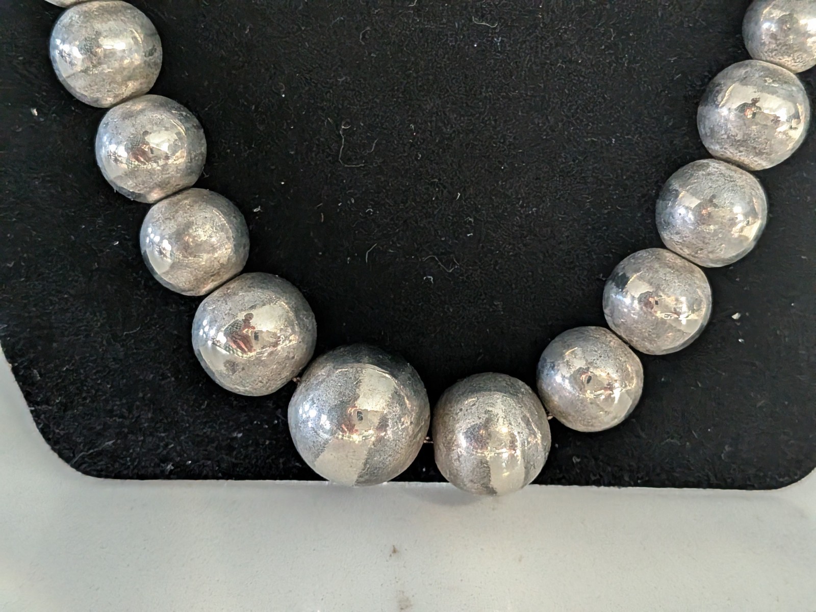 Silver Tone Beaded Necklace | Minimalist Jewelry | Everyday Wear