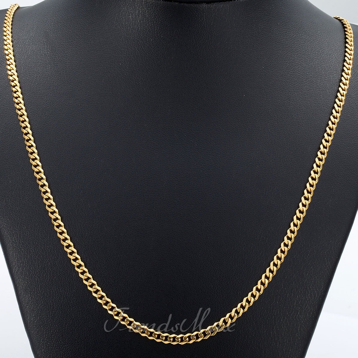 16″-30″ For Men Women Chain Gold Plated Stainless Steel Cuban Curb Link Necklace