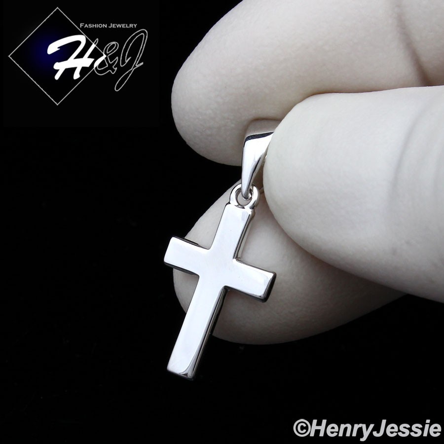 MEN WOMEN SOLID 925 STERLING SILVER PLAIN SIMPLE SMALL CROSS CHARM PENDANT*SP573