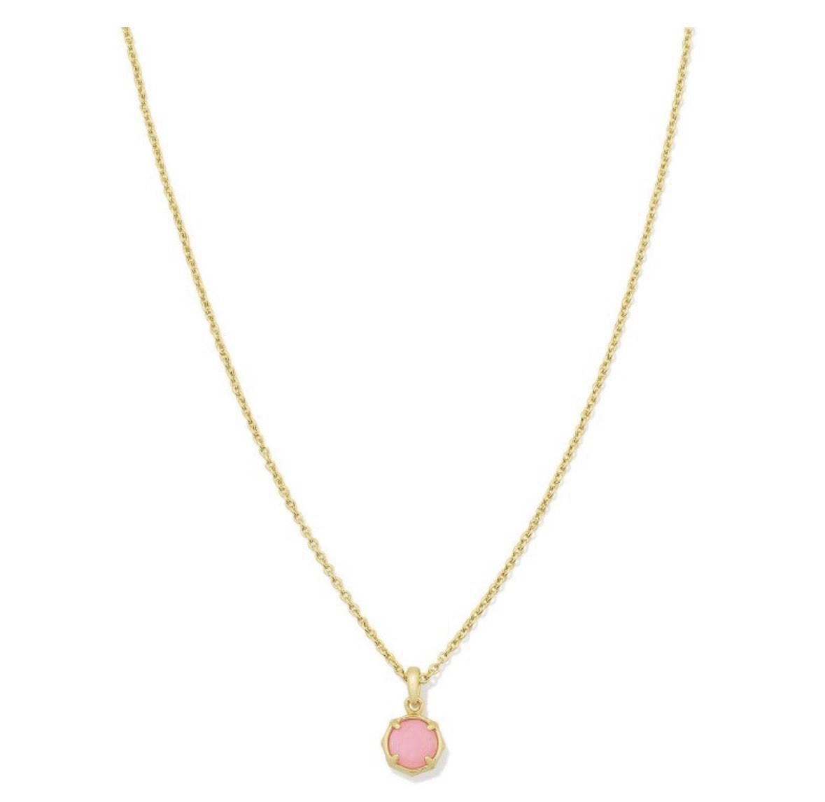 Kendra Scott Mini Landon Pendant Necklace Gold/Mauve Quartzite One Size