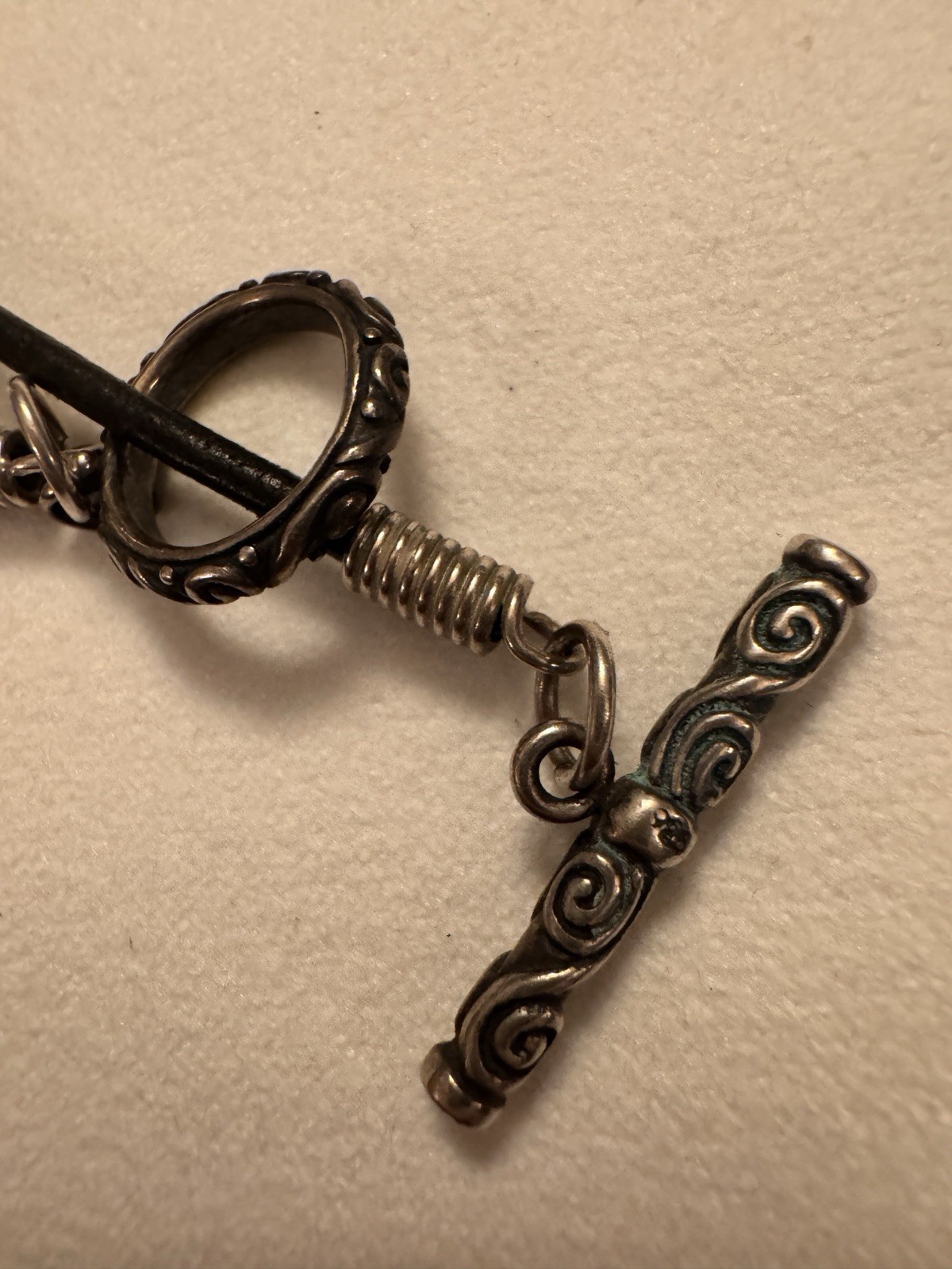 925 silver Bohemian Black Cord Necklace with aventurine gemstone Pendant