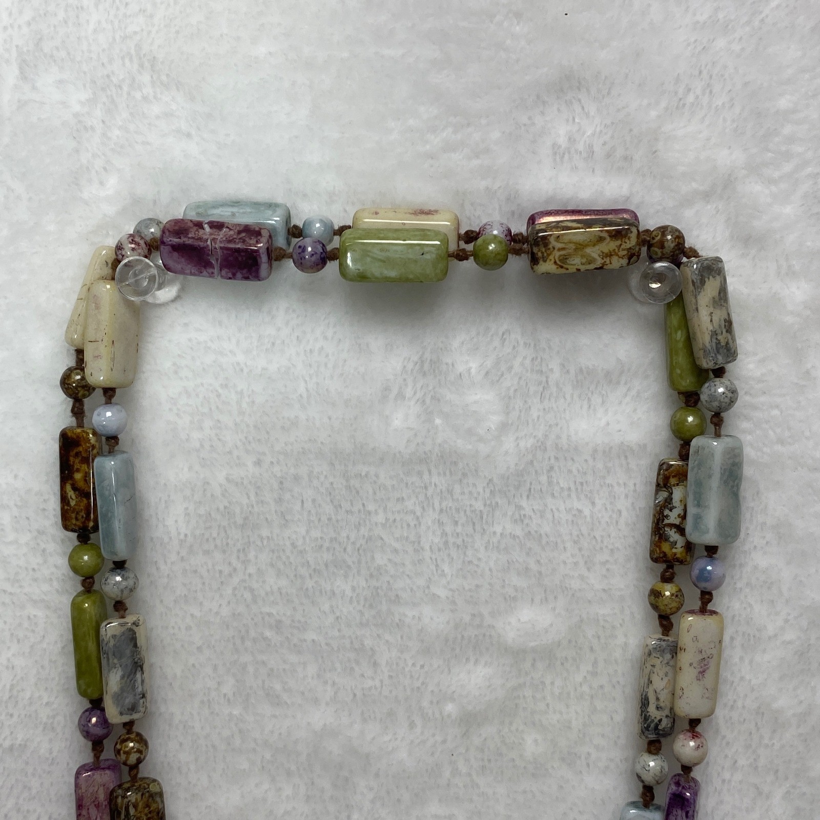 VTG Scottish Multi-Colored Stone Beaded Necklace Gemstone Statement Chunky