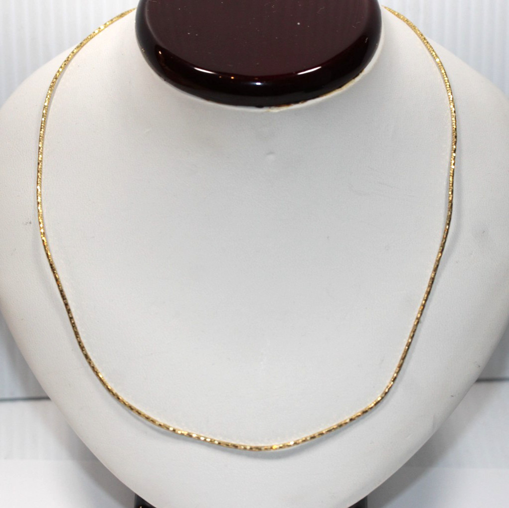 Vintage ITAOR Italy Gold over Sterling Silver 16” Round Omega Chain Necklace#458