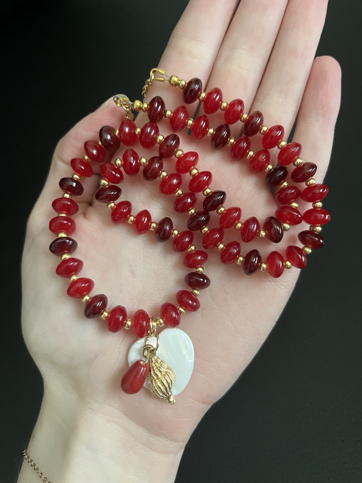 Handmade Cherry Red Charm Necklace 40cm/16in