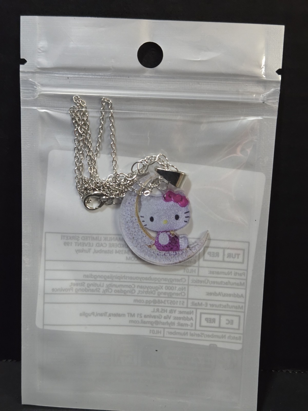 2D Acrylic Pendant Necklace Sanrio Hello Kitty, Fashionable Chain