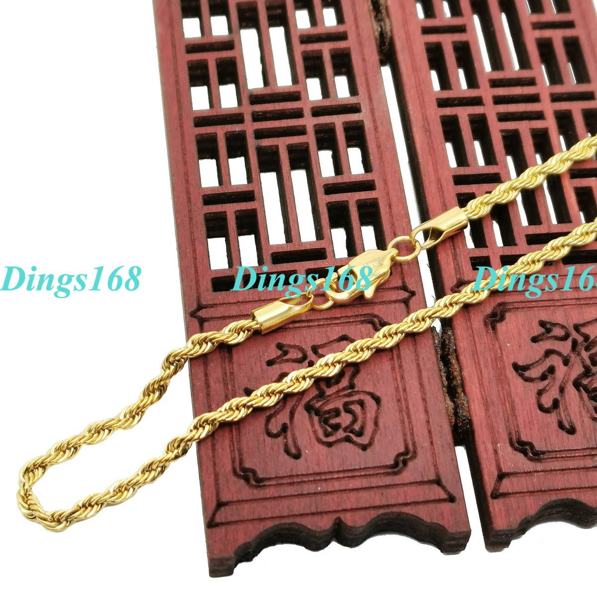 Genuine 18K Yellow Gold Filled Hypoallergenic 26″ 3mm Shiny Rope Chain Necklace
