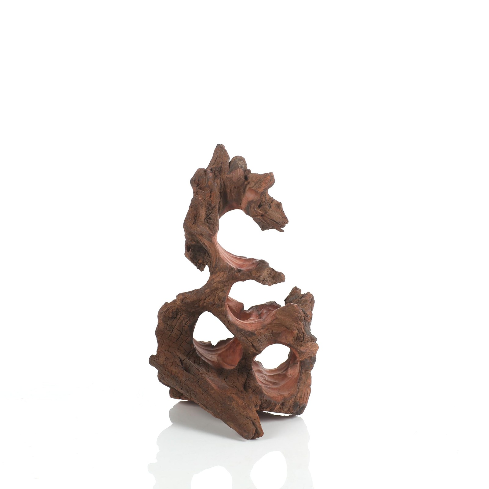 Natural Wood Aquarium Cave Betta Fish Hideout for 7.1-9.8 Inch, multi-hole