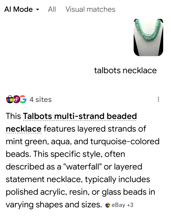 Talbots Multistrand Layered Acrylic Glass Resin Teal Beaded Gold Tone Necklace