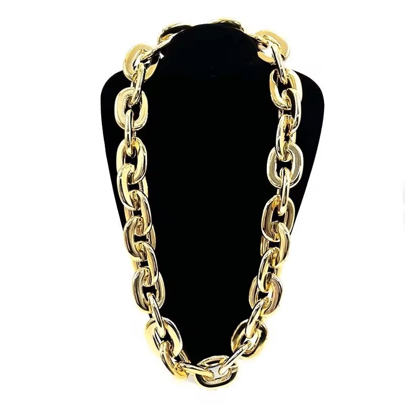 Hip Hop Large Thick Acrylic Plastic Cuban Link Chain Jewelry Necklace 32in 80cm