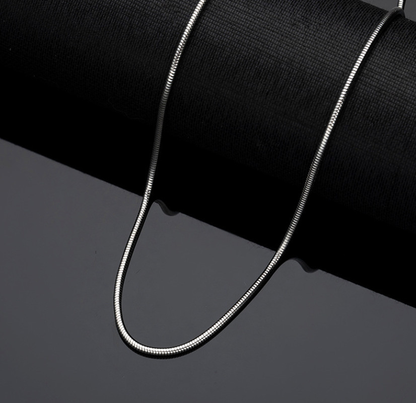 Titanium Stainless Steel 1mm Round Snake Silver Gold Chain Necklace 16-18″ AG