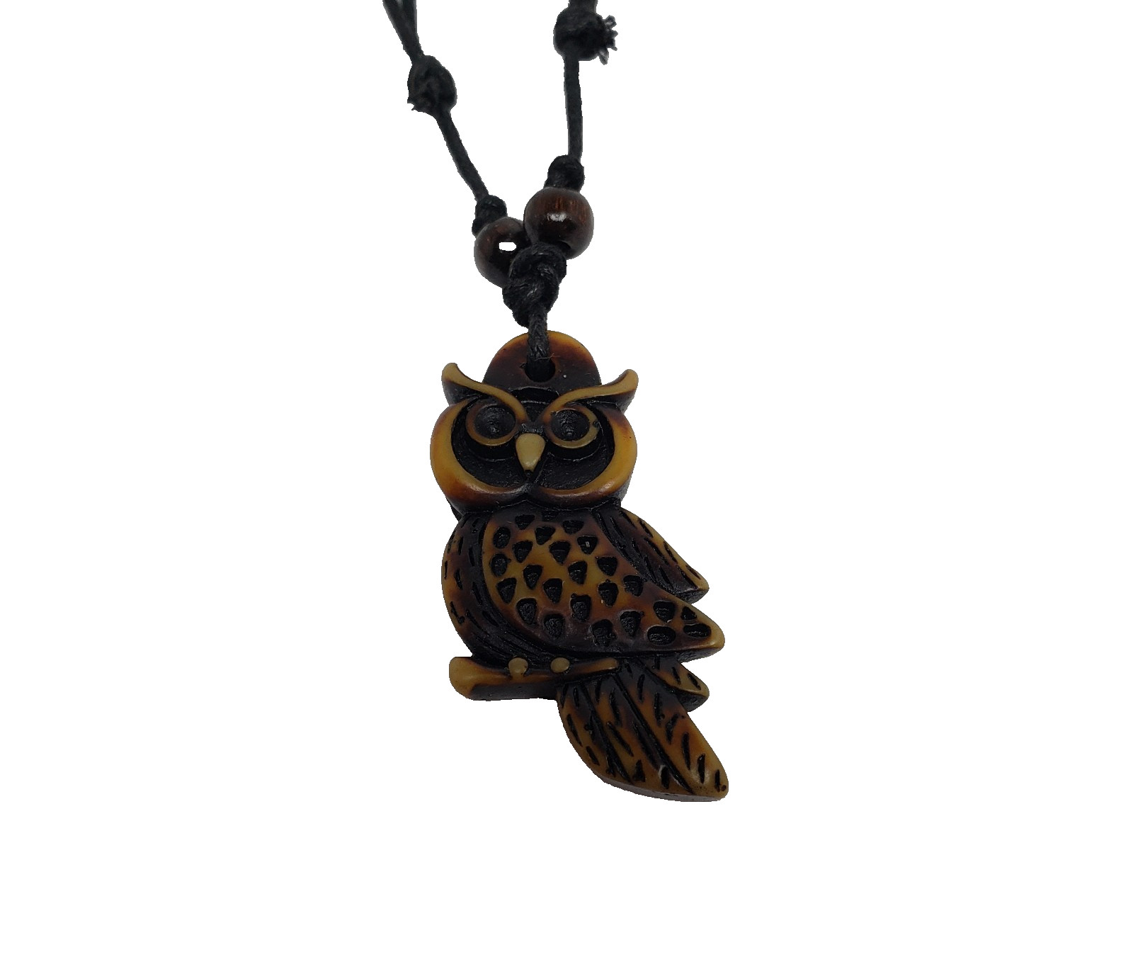 Vintage Adult Fashion Brown Owl Tribal Adjustable Pendant Necklace 026