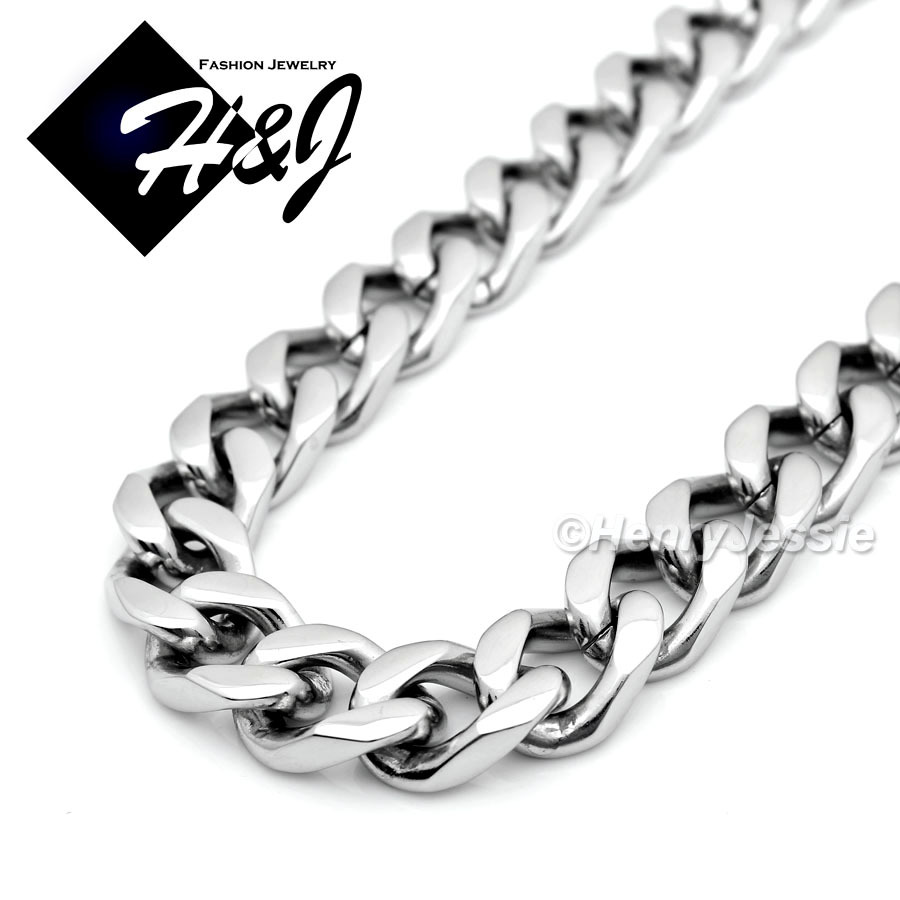 20″MEN’s Stainless Steel HEAVY WIDE 9x4mm Silver Cuban Curb Chain Necklace*N140