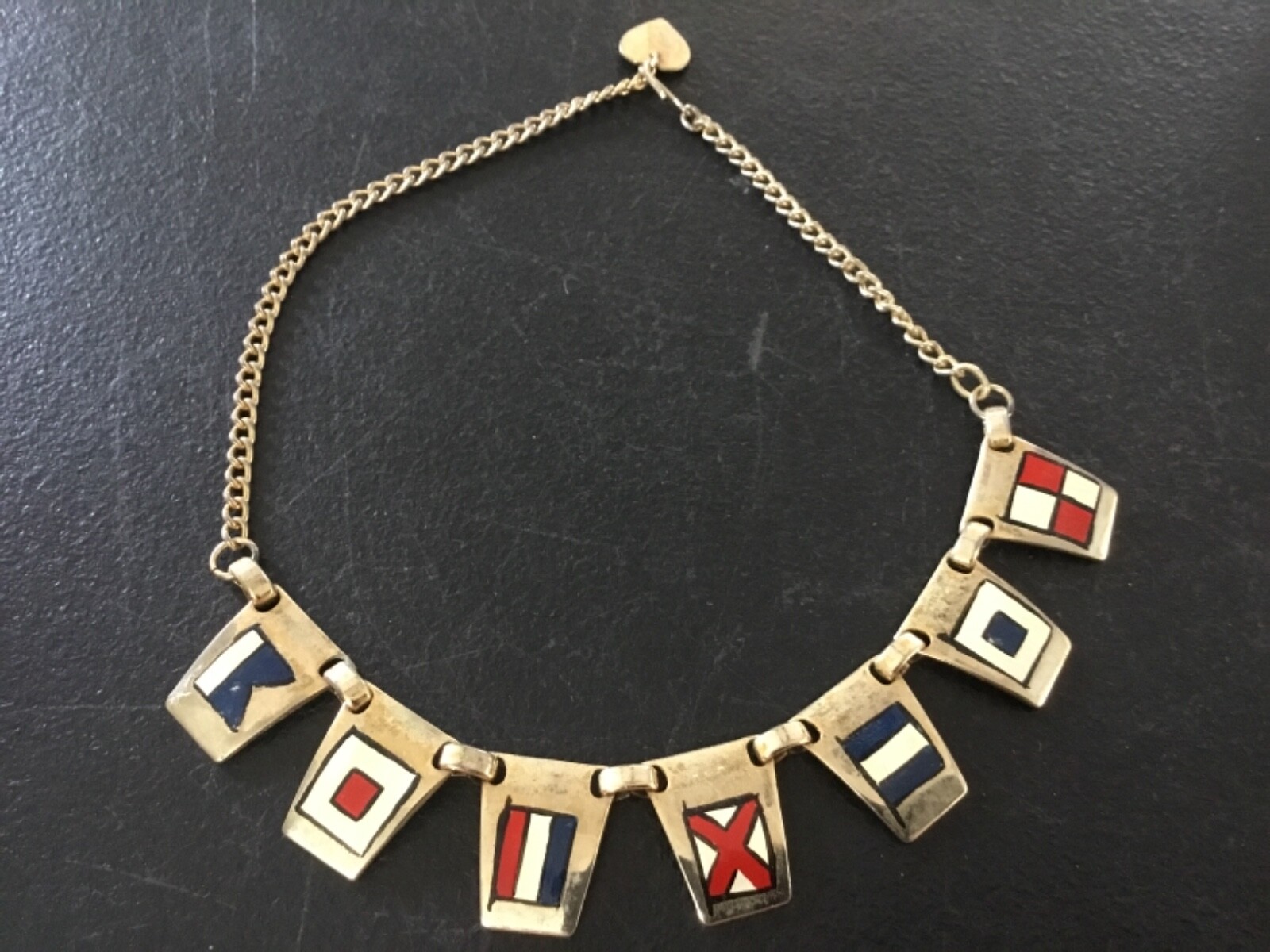 Gold Color Flag Fashion Necklace