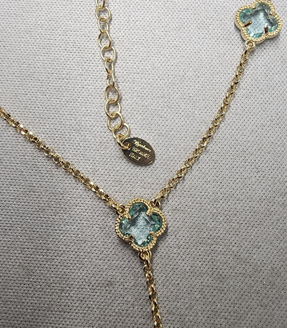 Mia Fiore 14K Gold Plated Clover Lariat Necklace 16″+2″