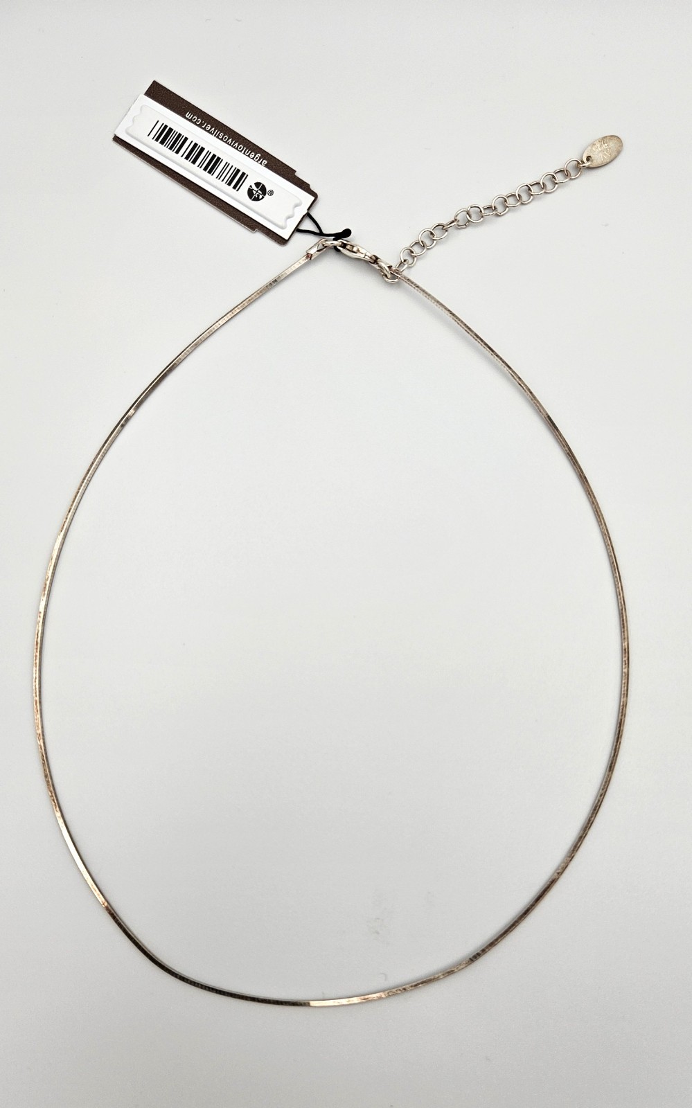 Argento Vivo Flat Omega Choker Necklace Women’s Sterling Silver Necklace