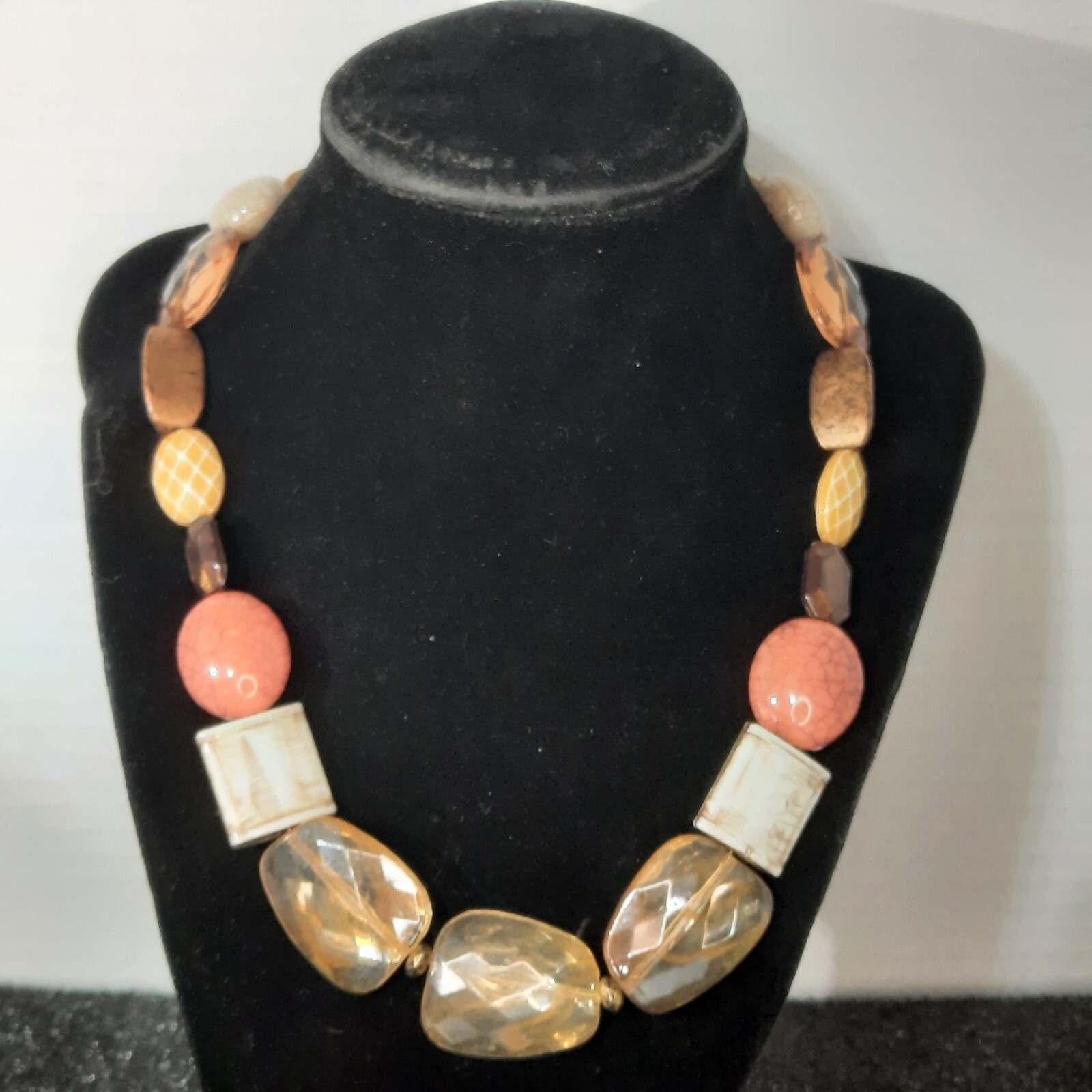 multi colored acrylic necklace lot