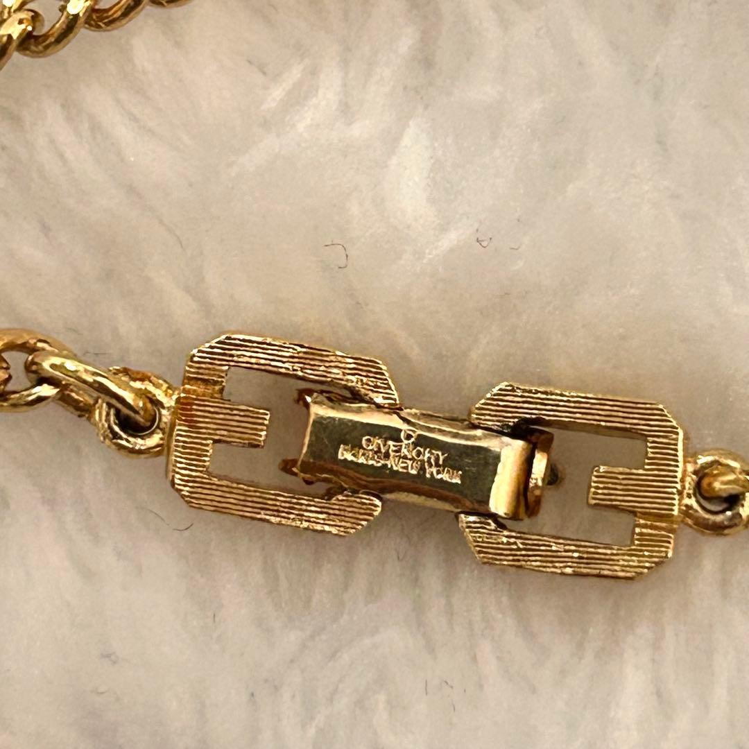Givenchy Long Necklace Gold G Logo Excellent Condition
