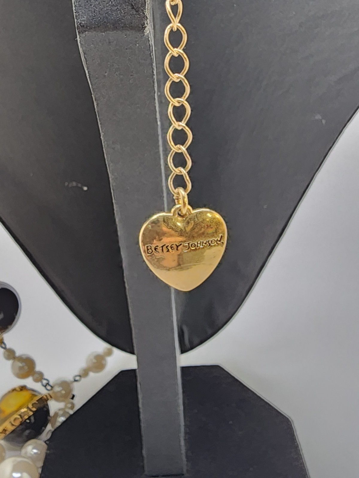 46 Inch Long Faux Pearl Betsy Johnson Love XOX Statment Necklace With A 3…