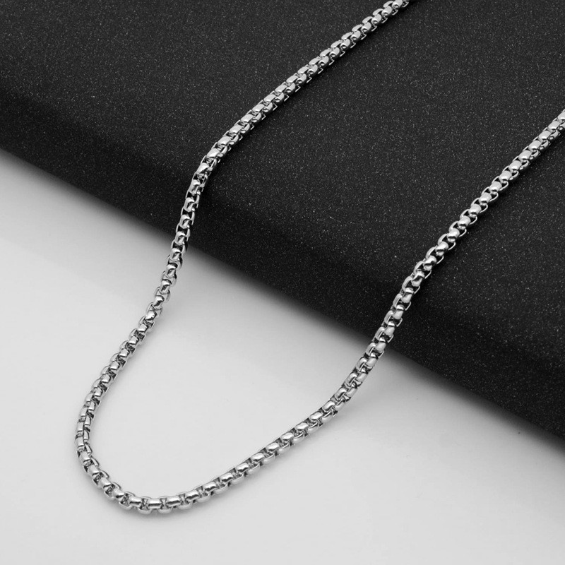 5pcs/lot Stainless Steel Square Rolo Link Chain Box Chain Necklace for Men Women