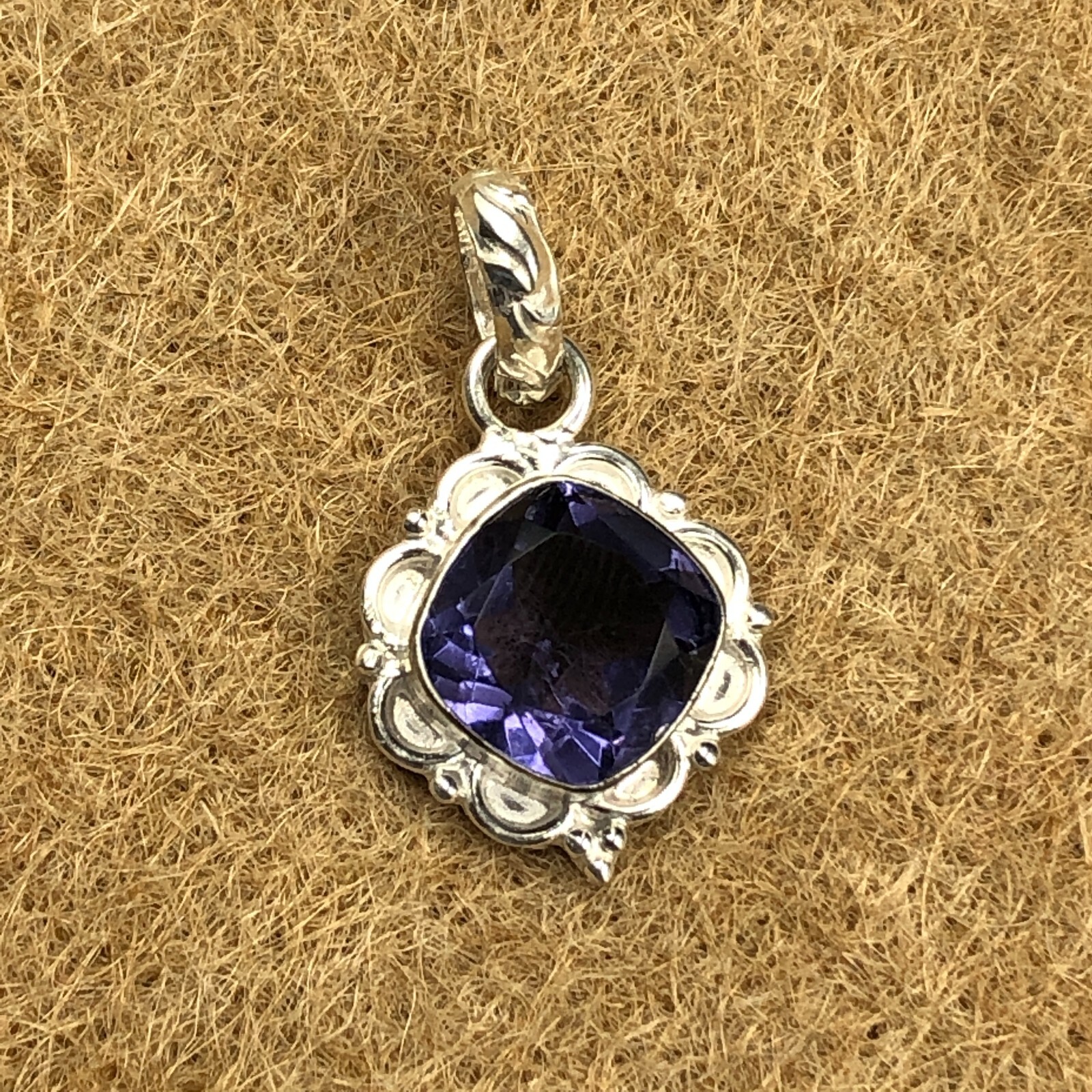 Iolite Gemstone Handmade Jewelry Sterling Silver Gift For Love Pendant 1.5″