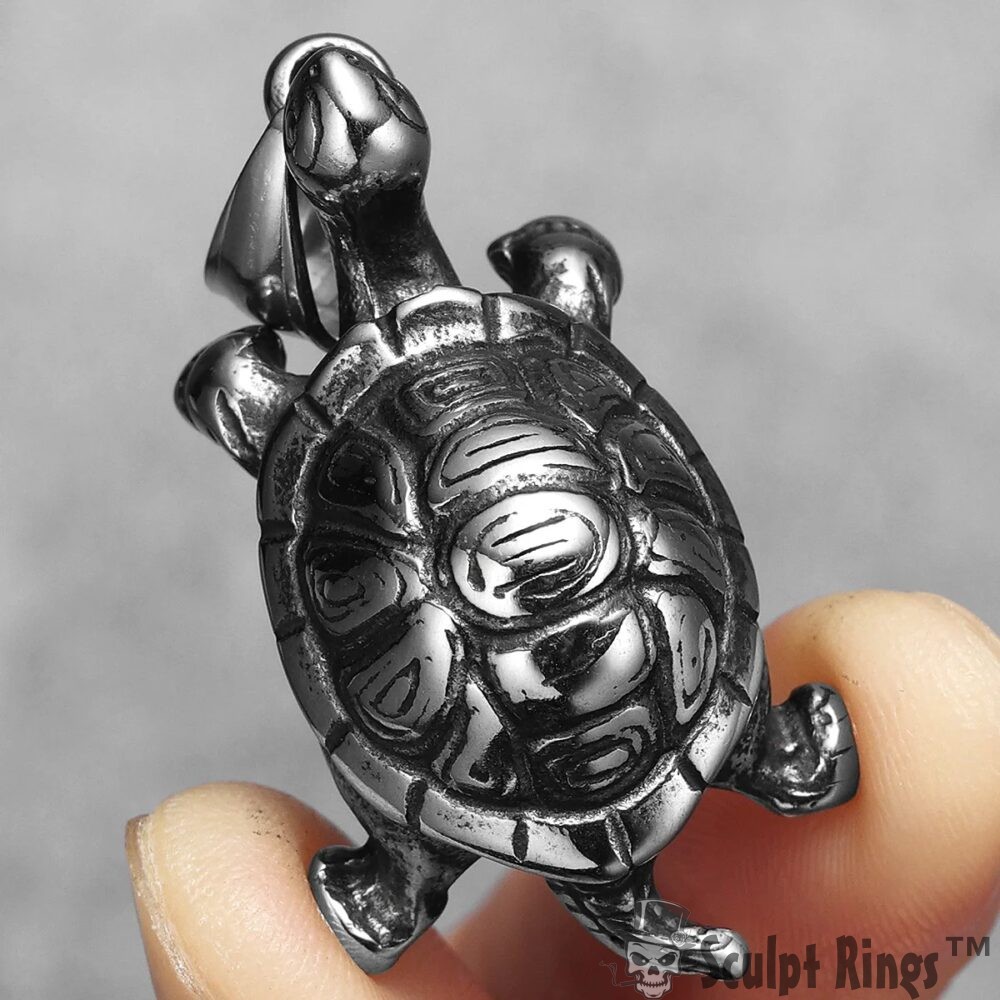 Sculpt Rings™ Sea Turtle Amulet Daily Wear Stainless Steel Pendant Necklace